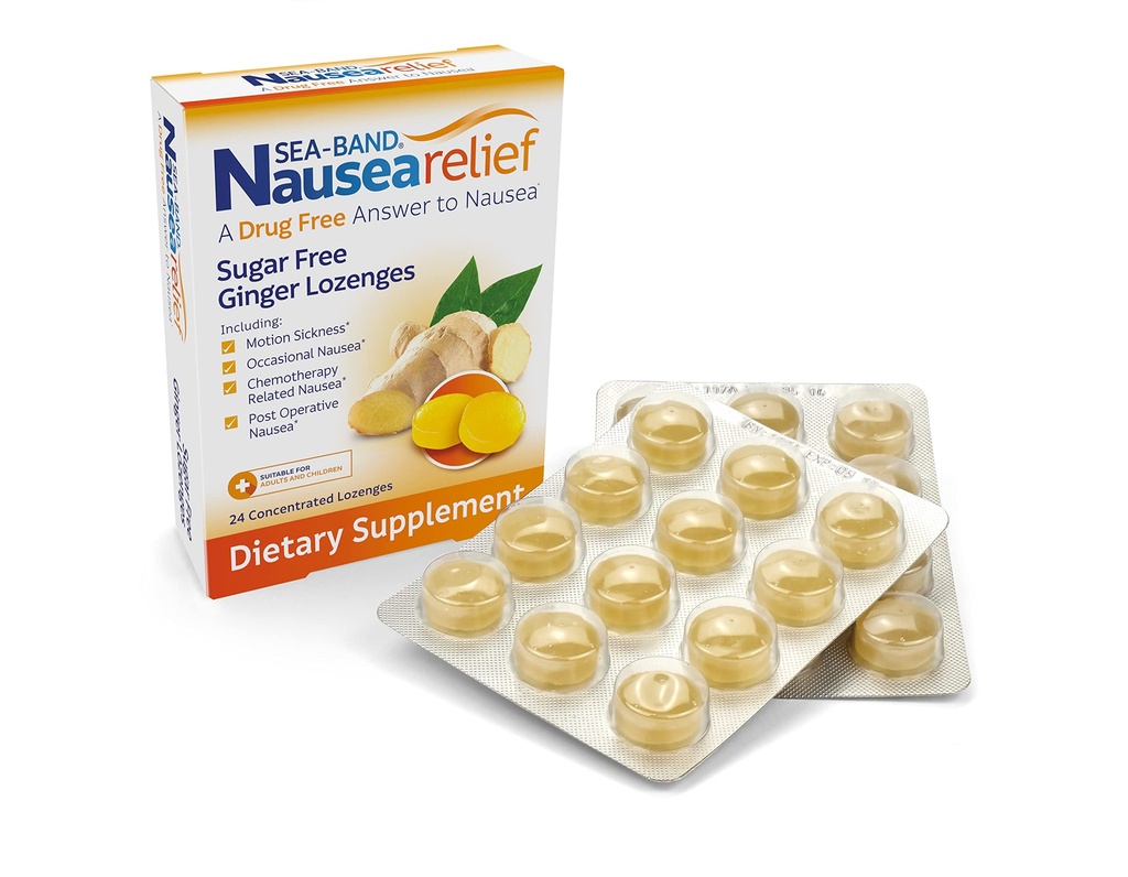 Sea-Band Ginger Lozenges, Drug and Sugar Free, για Motion Ασθένεια και Nausia Relief*