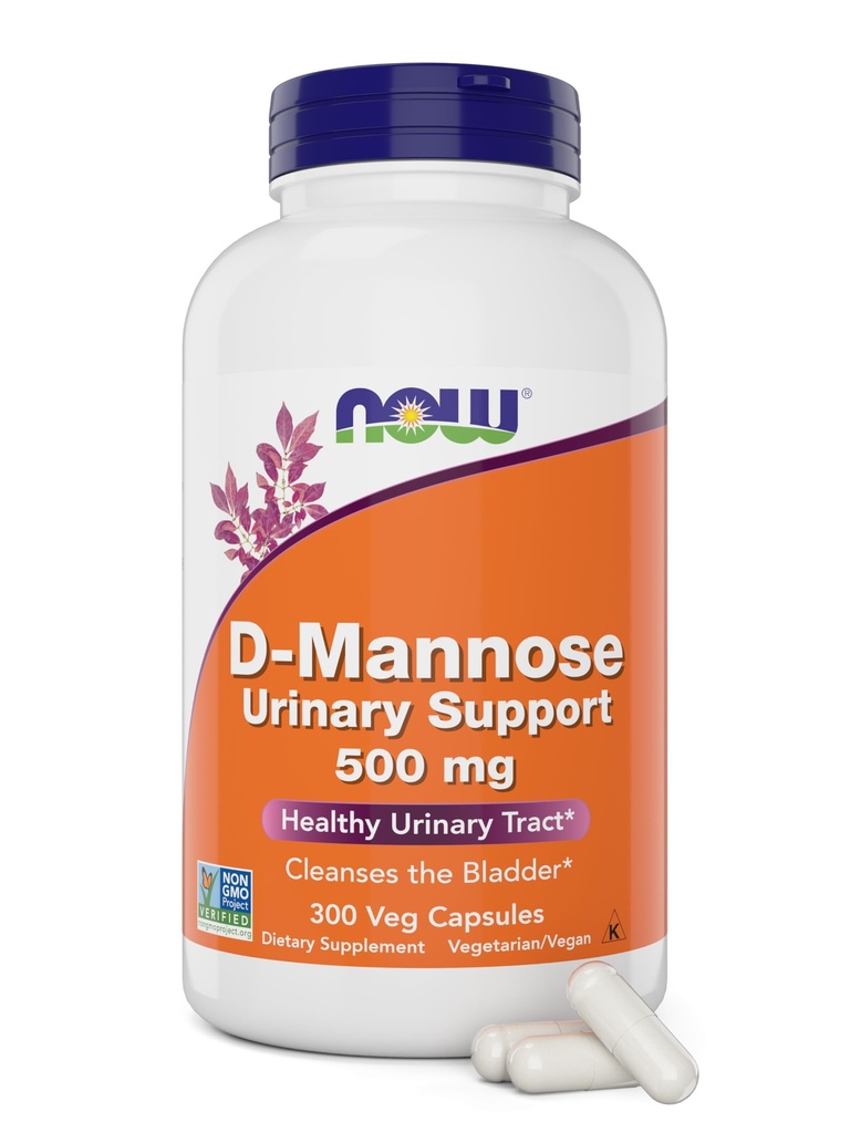 Τώρα D-Mannose 500 mg, 300 κάψουλες - Vegan, μη ΓΤΟ συμπλήρωμα για τις γυναίκες και τους άνδρες - Υποστηρίζει υγιή ουροποιητικό, καθαρίζει την ουροδόχο κύστη