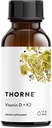 THORNE - Βιταμίνη D + K2 Liquid with a Metered Dispenser - Βιταμίνες D3 & K2 to Support Healthy Bones & Muses* - 1 Fl Oz (30 ml) - 600 Servings