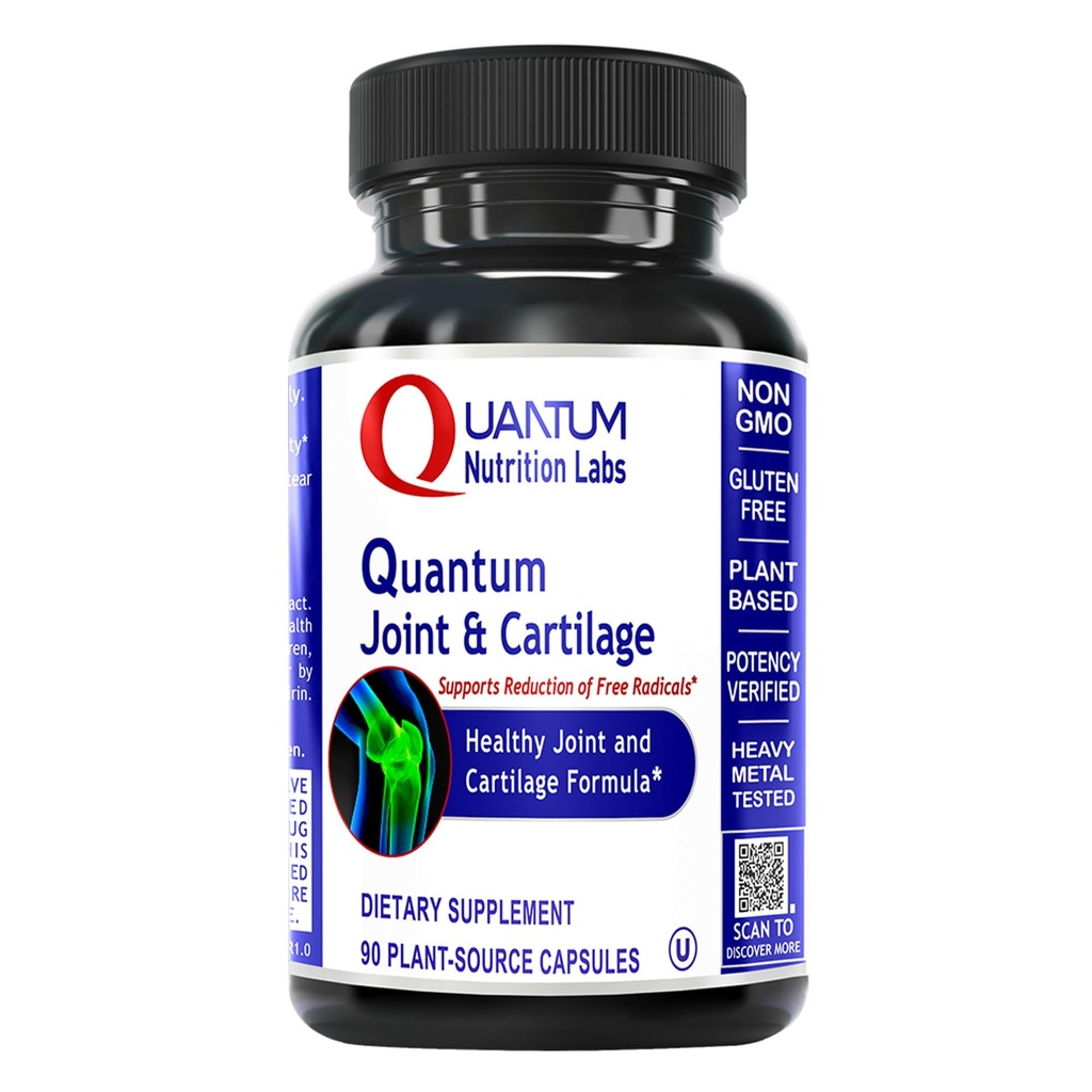 Quantum Joint & Cartilage Supplement - για άνδρες και γυναίκες, κοινή κινητικότητα και την υγεία των μυών, επιδιόρθωση των καρτιών, χωρίς γλουτένη, Φυτική-Πηγή, Μη ΓΤΟ - 90 κάψουλες