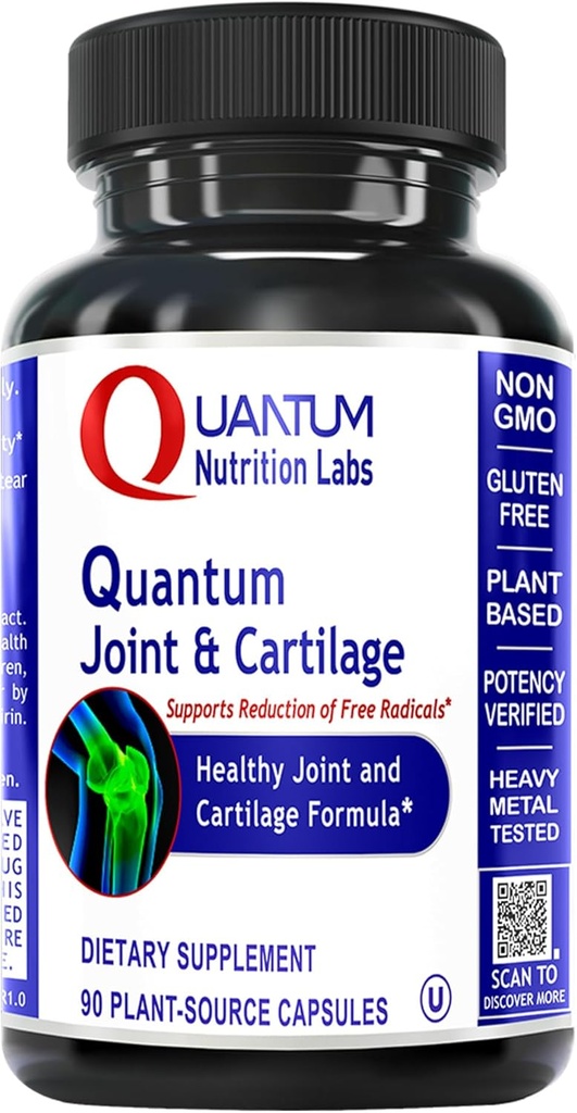 Quantum Joint & Cartilage Supplement - για άνδρες και γυναίκες, κοινή κινητικότητα και την υγεία των μυών, επιδιόρθωση των καρτιών, χωρίς γλουτένη, Φυτική-Πηγή, Μη ΓΤΟ - 90 κάψουλες