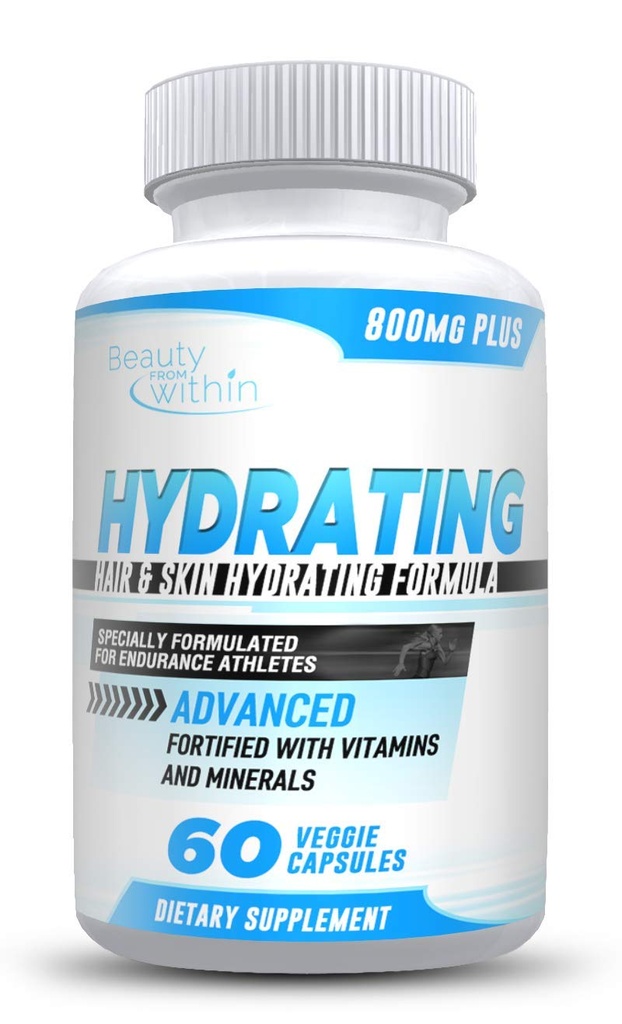 Hair & Skin Hydration Vitamin Supplement - Υποστηρίζει την ελαστικότητα, την ενυδάτωση στα μαλλιά και το δέρμα για μακρύτερα, πιο δυνατά και πιο υγιή μαλλιά - με Ισχυρές Αντιγηραντικές ιδιότητες