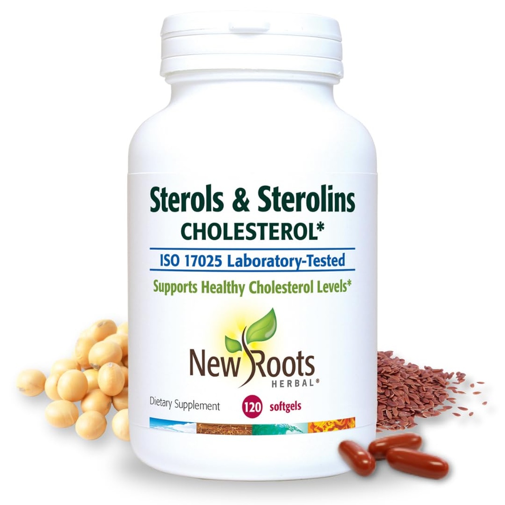 NEW ROOTS HERBAL Plant Sterols and Sterolins Supplement with Organic Flaxseed 