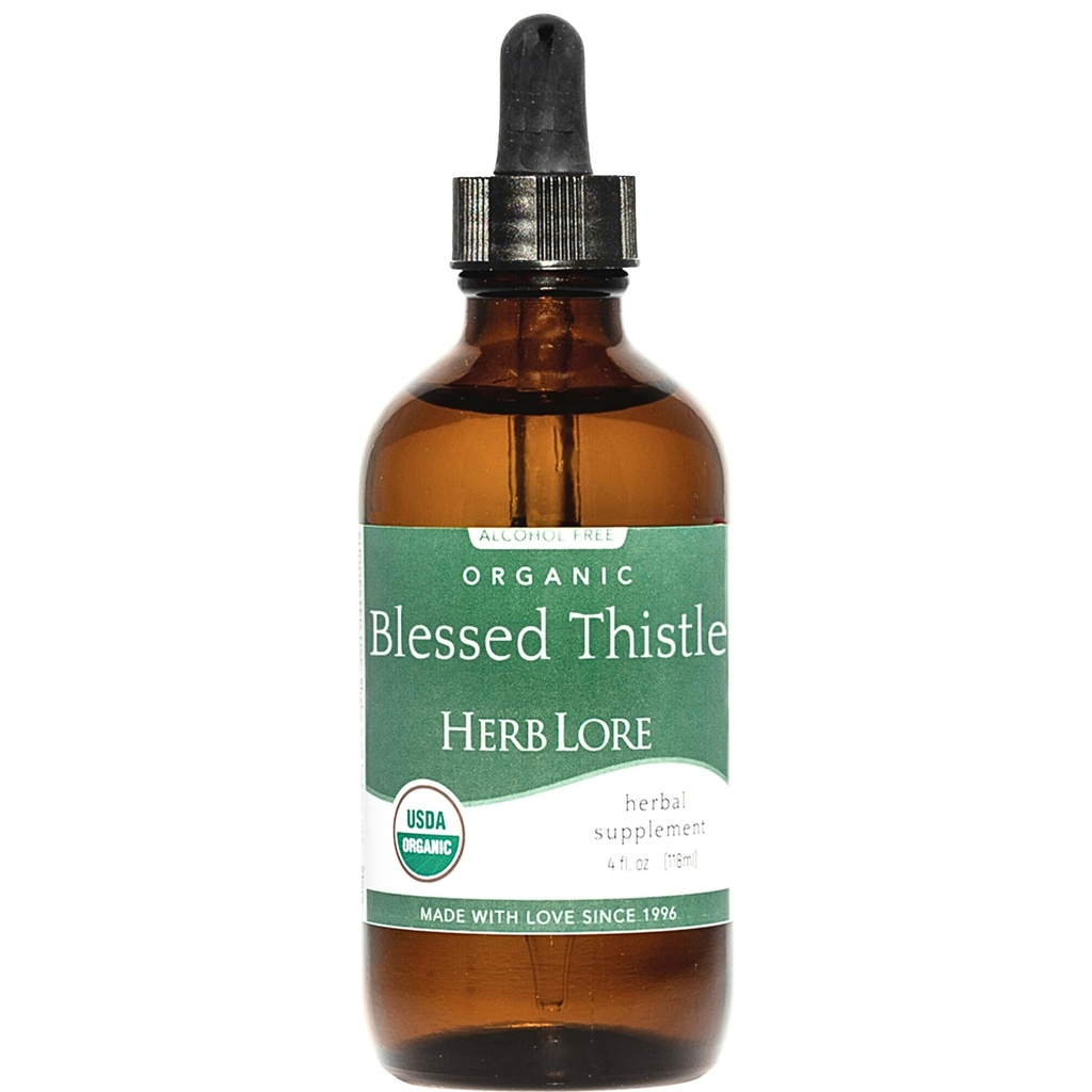 Herb Lore Organic Blessed Thistle for Breastfeeding Support - Liquid Lactation Supplement - 4 fl oz