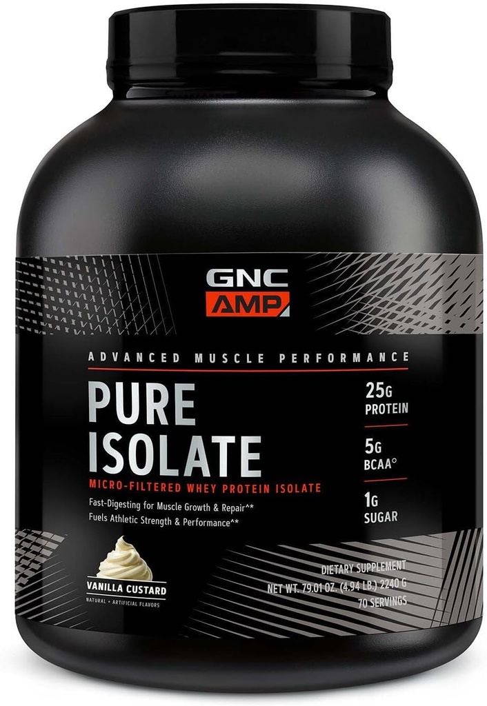 GNC AMP Pure Isolate - Vanilla Custard (70 Servings)