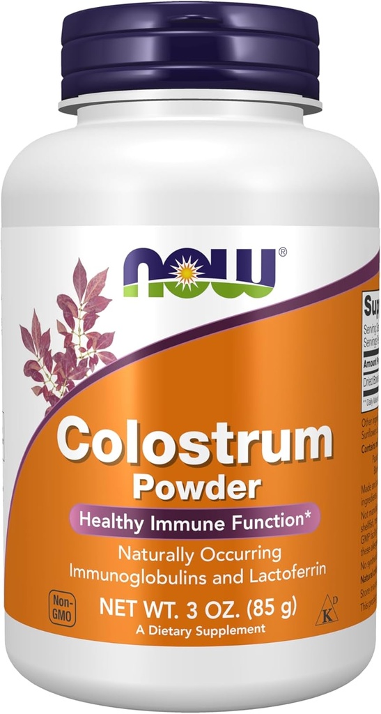 NOW Foods Supplements, Colostrum Powder, Naturally occurring Immunoglobulins and Lactoferrin, 3-Ounce
