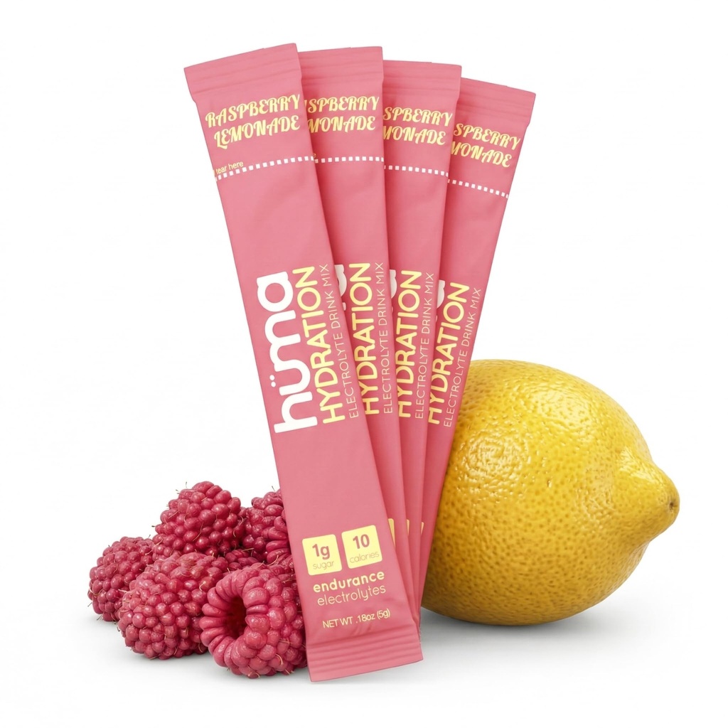 HUMA CHIA Hydration Drink Mix, Raspberry Lemonade 15 Packets - Low Calorie, High Electrolyte Powder for Sports & Exercise - 100% Natural, 1g Sugar, 10 Cal