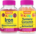 WellYeah Iron + Vitamin C Kids + Turmeric Curcumin Kids, Gummies Bundle - Μεγάλη γεύση, συμπλήρωμα βιταμινών, χωρίς γλουτένη, GMO δωρεάν, Μασώμενα Gummy