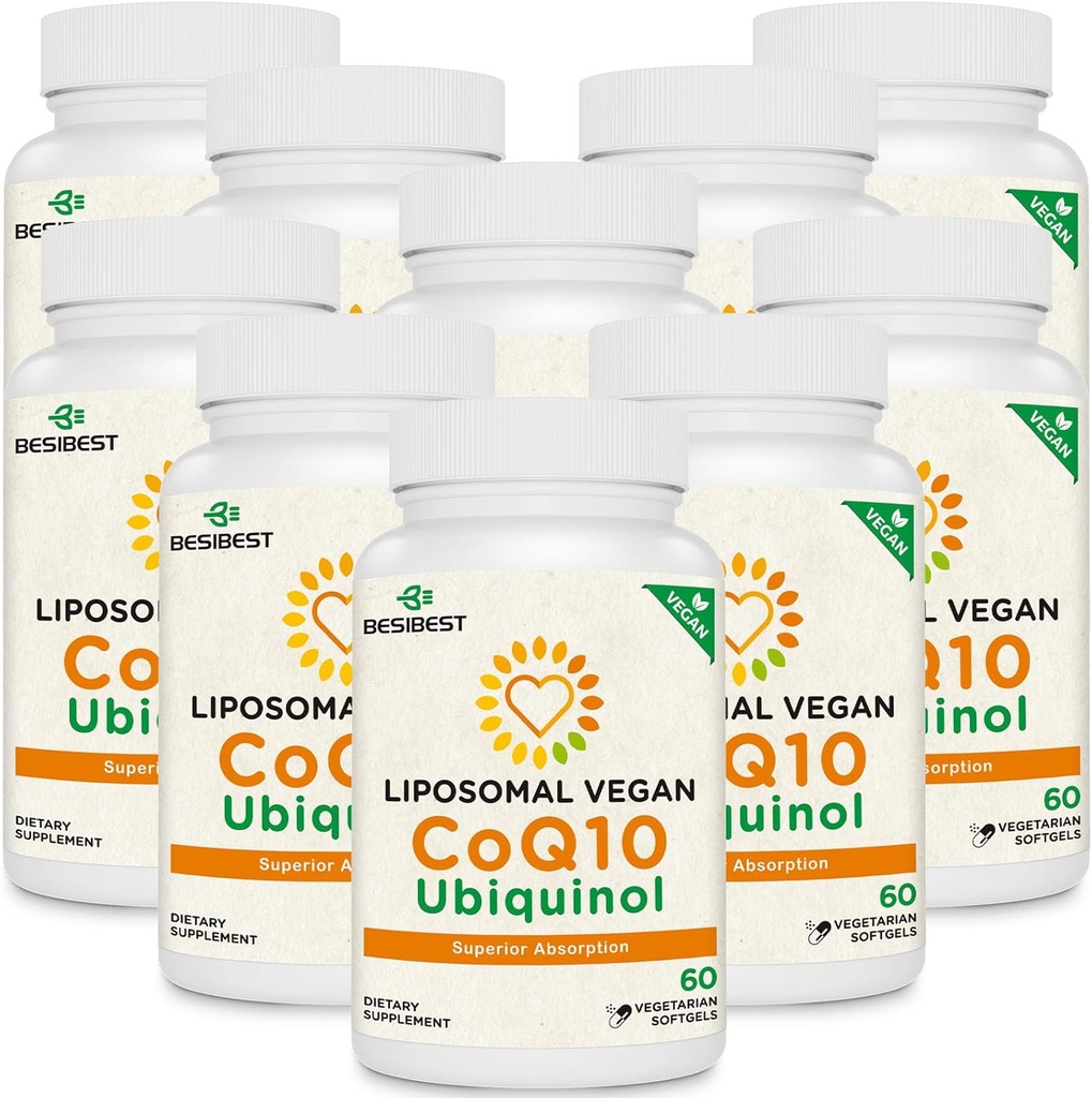 1000mg λιποσωμική CoQ10 Ubiquinol, 600 Vegan Softgels, Υψηλή απορρόφηση Ubiquinol CoQ10 συμπλήρωμα, Ενεργή Αντιοξειδωτική μορφή του συνένζυμου Q10 για λειτουργία καρδιάς & παραγωγή ενέργειας