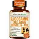 Glucosamine Chondroitin MSM με υδρολυμένο κολλαγόνο Peptides - Κοινό συμπλήρωμα υποστήριξης με Quercetin, Bromelain & Boswellia Extract - χάπια κολλαγόνου για τα νύχια του δέρματος μαλλιών - FSA Επιλέξιμες 120 Caps