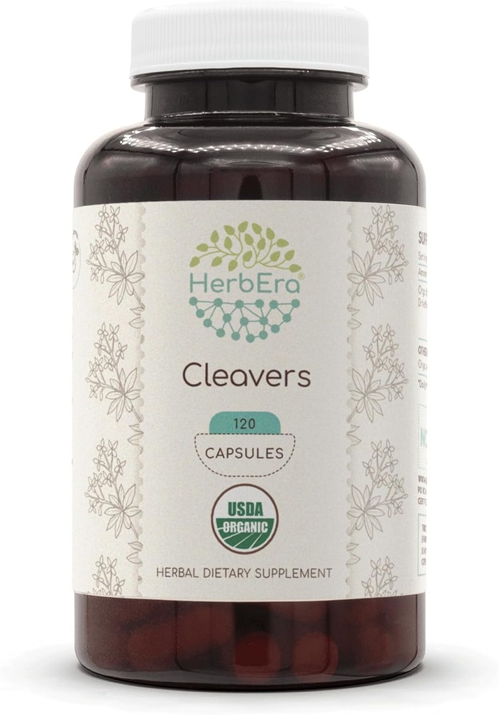 HerbEra Cleavers USDA Organic 120 Capsals 
