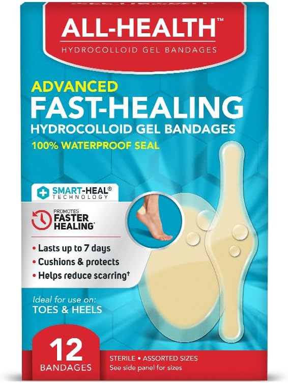 Όλα τα προηγμένα υγεία Smart Healing Hydrocolloid Gel ληστείες, διάφορα μεγέθη, 12 ct 