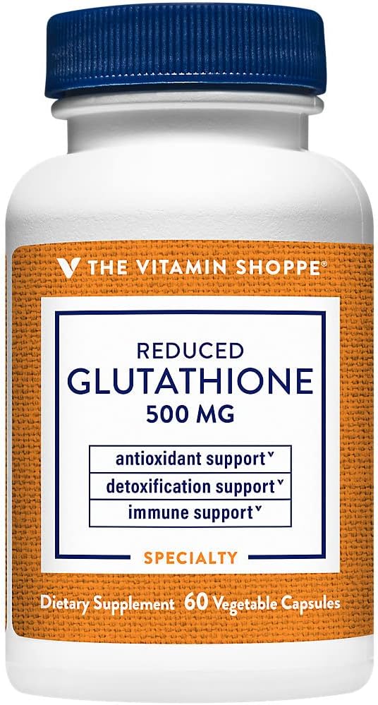 Η βιταμίνη Shoppe Μειωμένη Gluthathione 500MG, αντιοξειδωτικό συμπλήρωμα που υποστηρίζει την ανοσοποιητική & κυτταρική υγεία (60 κάψουλες)