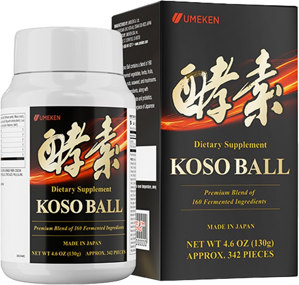 Κόσο Μπάλα εγχύεται με Pure 160 Fermented συστατικά, υποστηρίζει Στομάχι & Intestine Υγεία, ανοσοποιητική υγεία, ιαπωνικά συμπληρώματα για τη συνολική ευεξία και ισορροπημένη διατροφή, μικρά 342 κομμάτια, πακέτο του 1