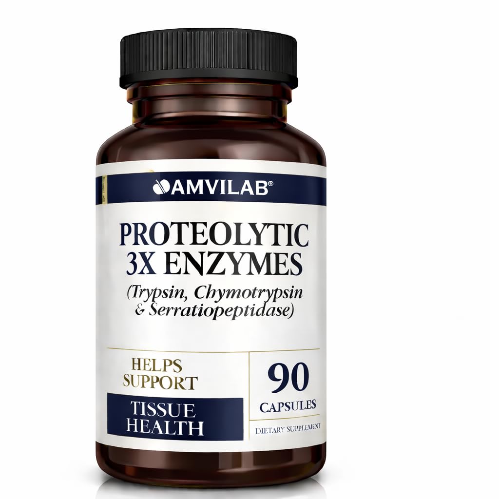 Proteolytic Enzymes 3X - Τρυψίνη, Χυμοθρυψίνη & Serrapeptidase - Μειώνει το Edema & Ερεθισμός από τον τραυματισμό του ιστού - Υποστηρίζει την ευεξία του σώματος & την αποκατάσταση - Συμπλήρωμα διατροφής - 90 κάψουλες