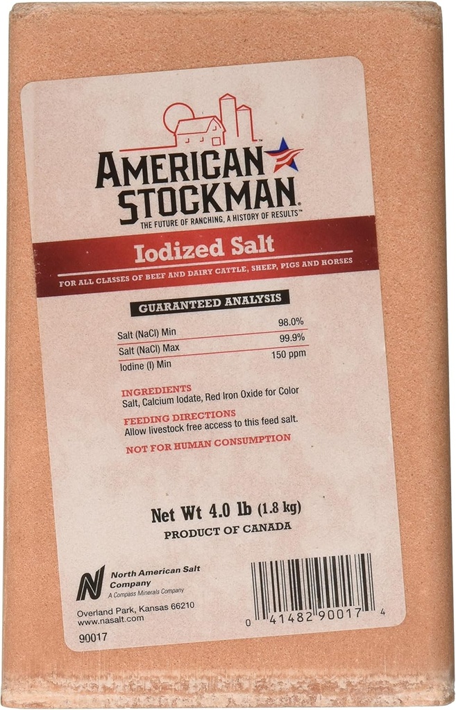 90017 4 lb ιωδιωμένο αλάτι Μπρικ Κατοικίδια ζώα πολυβιταμίνες