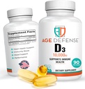 Βιταμίνη D3 10000 IU - 90 Βιταμίνη D 10000 IU Softgels for Heart Health, Immune Support, Mental Clarity & Muscle Function Support - Υψηλή δόση Βιταμίνη D3 Tablets for Men & Women- 250 mcg