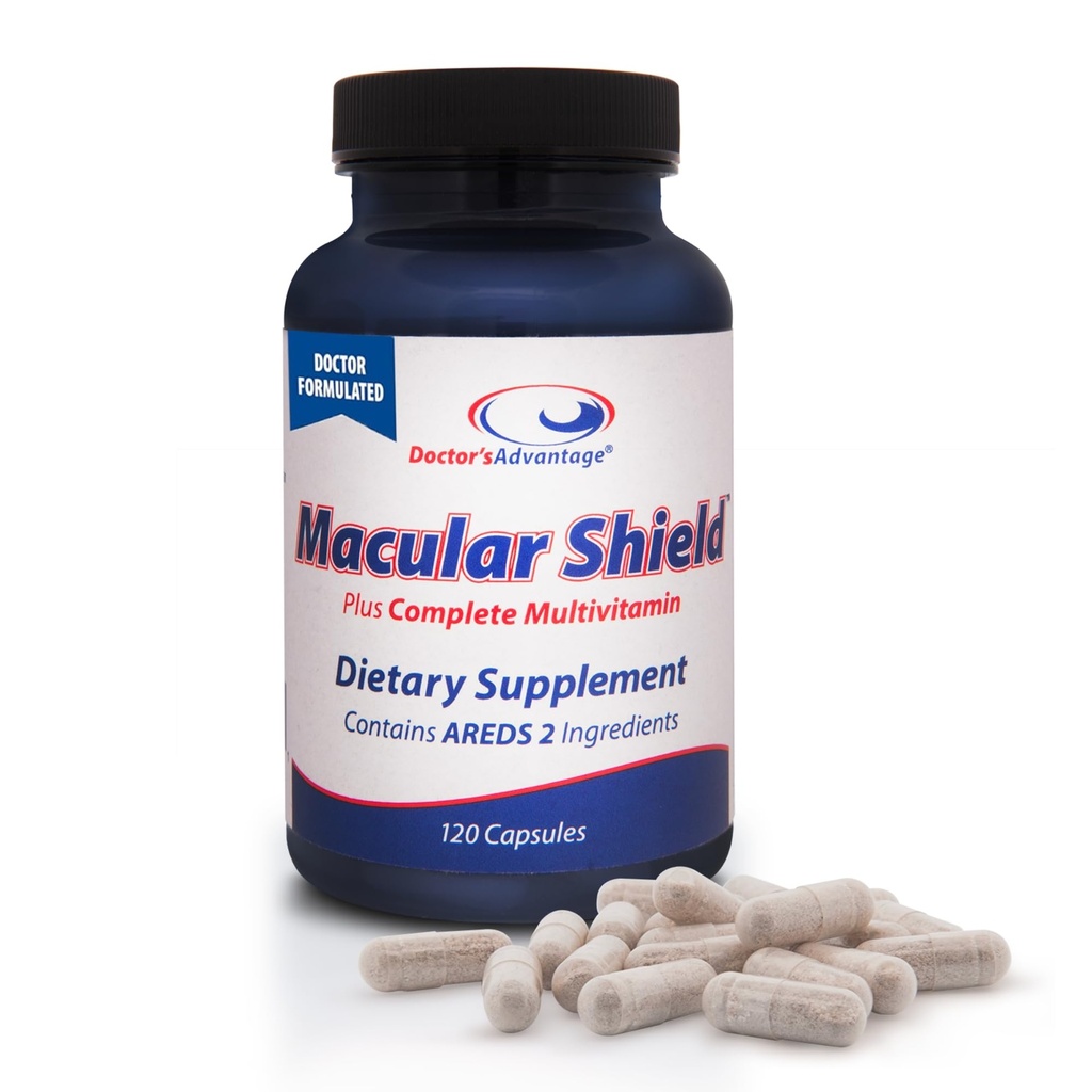 Πλεονέκτημα γιατρών Macular Shield Eye Vitamins Plus Multivitamin – 120 κάψουλες, 30-Day Supply – Lutein και Zeaxanthin Συμπληρώματα με AREDS 2® Vision Συστατικά & Complete Multivitamin Complex