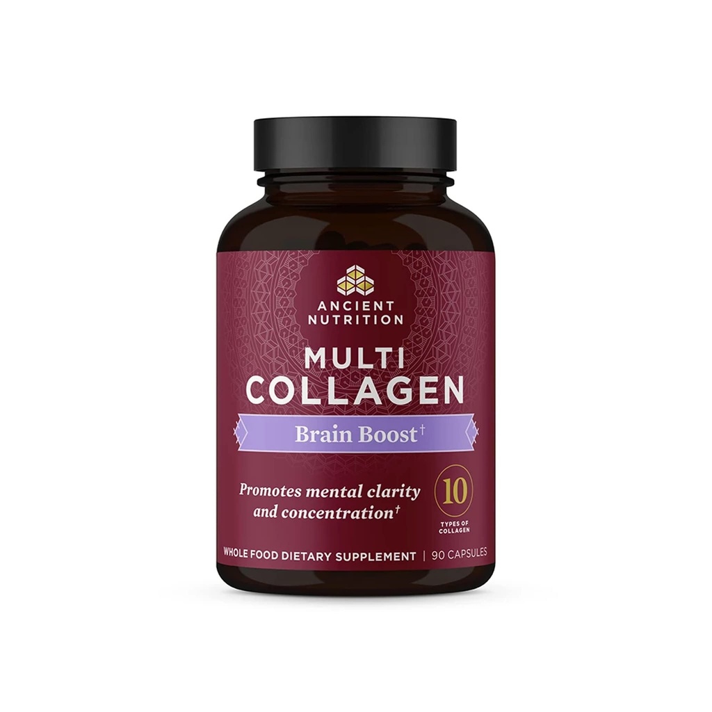 Αρχαίες θρέψης Collagen Protein Brain Boost, Collagen Protein Capses Εγκεφαλικό συμπλήρωμα για μειωμένη κοινή δυσφορία, υγιή δέρμα και νύχια, 90 ct