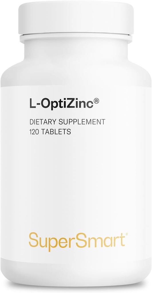 SuperSmart - L- OptiZinc 30mg ανά ημέρα (Patented & Highly Bioδιαθέσιμο) - Συμπλήρωμα μεθειονίνης ψευδάργυρου - Φυσική γλυκιά γεύση 