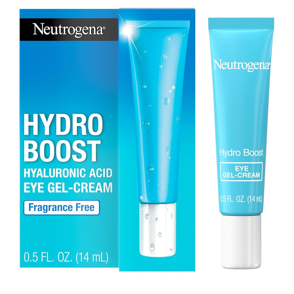 Neutrogena Hydro Boost Under Eye Cream, με καθαρισμένο υαλουρονικό οξύ, διατηρεί κάτω από την περιοχή των ματιών που αναζητούν ομαλή & ενυδατωμένη, Fragrance Free και μη comedogenic, 0,5 oz