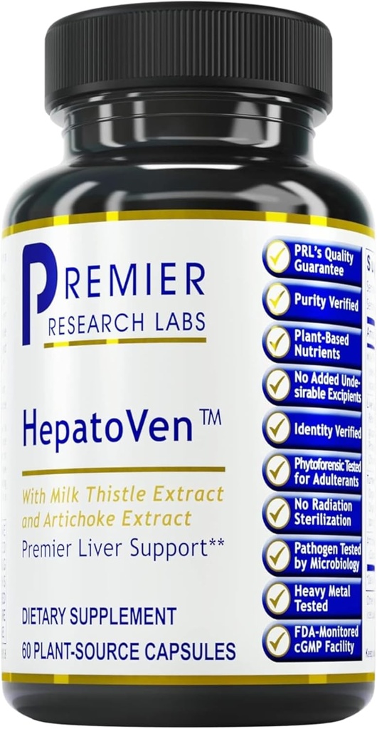 Premier Research Labs ΉπατοΒεν - Γάλα Θήκη Ηπατική Υποστήριξη, Liver Cleanse & Reservate, Χάπια ήπατος, Βιταμίνες ήπατος για γυναίκες & άνδρες με εκχύλισμα Artichoke - 60 κάψουλες χορτοφάγων