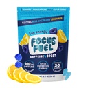 FocusFuel Energy Chews – Blue Razzberry Lemonade (15 Servings) – 100mg Caffeine + Alpha GPC + L-Theanine + B12, Magnesium – Great Taste – No Crash or Jitters
