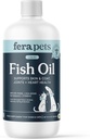 Fera Pets Fish Oil - Ωμέγα 3 για σκύλους & γάτες για την υποστήριξη αρθρώσεων, καρδιάς, δέρματος και παλτό υγεία - μη ΓΤΟ με βιταμίνη Ε - 8 oz