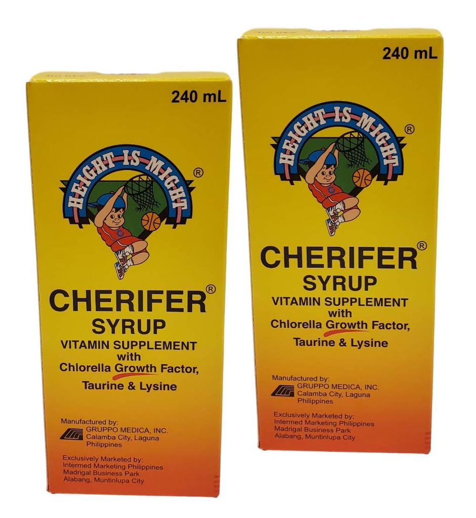 2 Cherifer Syrup Chlorella Growth Factor, Taurine & Lysine 240ml Each