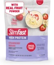 SlimFast υψηλής πρωτεΐνης Smoothie Mix Plus σκόνη φρούτων, υψηλής πρωτεΐνης αντικατάσταση γεύματος σκόνη, Ίνες, βιταμίνη C, 21 σερβιέτες, 1,29 λίρες, μπανάνα φράουλα (συσκευασία Μαΐου Vary)