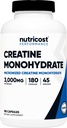 Nutricost Creatine Monohydrate 3.000mg, 180 Κάψουλες (750mg ανά κάψουλα) - Χωρίς γλουτένη, Μη ΓΤΟ