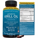 Viva Naturals Antarctic Krill Oil Omega 3 Συμπληρώματα 1250 mg - DHA EPA Omega-3 & Ασταξανθίνη Συγκέντρωση για Κοινή Υγεία, Όχι Ψάρια Burp - 60 Krll Oil Κάψουλες