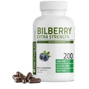 Bronson Bilberry Επιπλέον δύναμη Vaccinium Myrtillus, προωθεί την υγεία των ματιών και υποστηρίζει υγιή όραση - μη ΓΤΟ, 200 κάψουλες χορτοφάγων