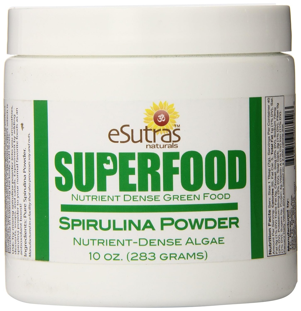Esutras Organics Raw Spirulina, 10 Ounce