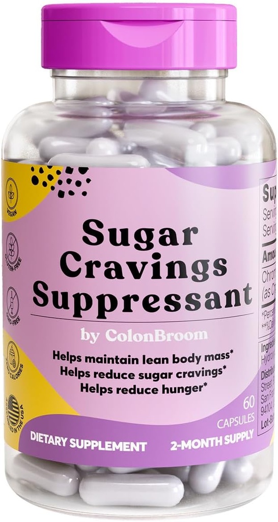 ColonBroom Chromium Picolinate 200mcg - Colon Broom Anti Sugar Craving Καταπιεστικό - 60 κάψουλες, Vegan, Χωρίς γλουτένη, Μη ΓΤΟ