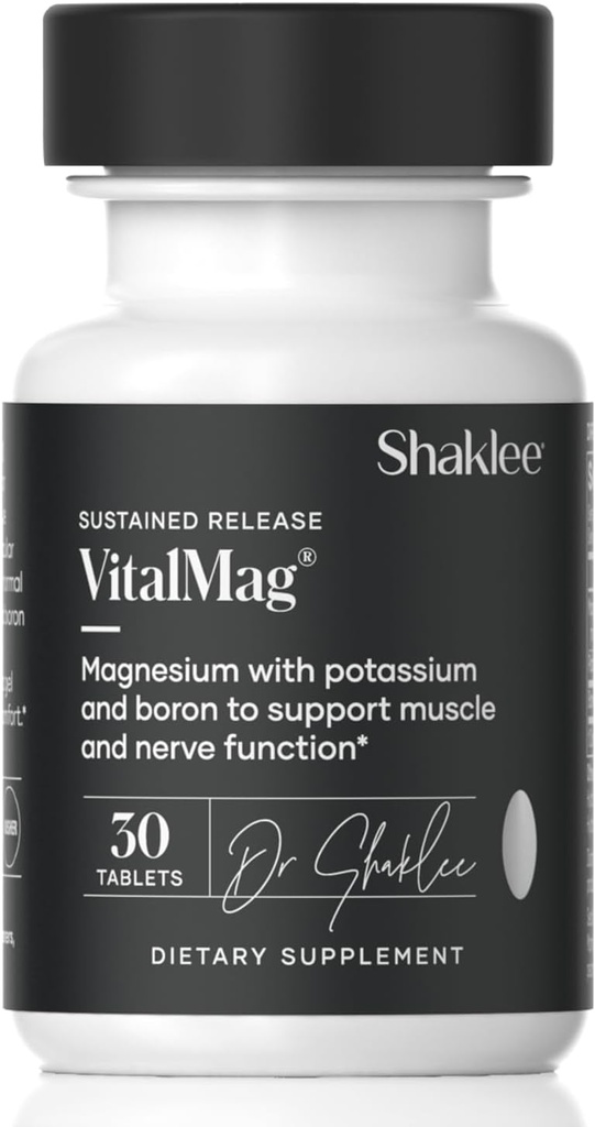Shaklee -Sustained Release VitalMag - Συμπλήρωμα μαγνησίου για την υγεία των νεύρων, των μυών και της καρδιάς - Κάλιο & Boron Blend - Υποστηρίζει την καρδιοαγγειακή υγεία - Εύκολη πέψη - 30 δισκία