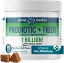 Probiotic + Fiber Regularity & Digestive Health. Συμπληρώματα προβιοτικών για τα σκυλιά για την υγεία των ούρων, την κανονικότητα, αναστατωμένο στομάχι, αέριο, μαγιά. Δώσε πίσω στο Μη Σκοτωμένο Σέλτερς! 90 Αριθμός