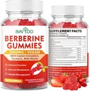 Gummys berberine, Sugar Free 2000mg High Potency συμπλήρωμα HCI berberine, Plus Ceylon Κανέλα, Γαϊδουράγκαθο γάλακτος για γυναίκες & άνδρες, ανοσοποιητικό σύστημα & Μεταβολισμός Υποστήριξη - 60 Gummies