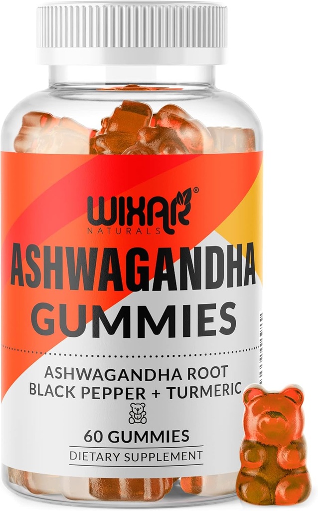 Ashwagandha Gummies με Turmeric και Black Pepper Extract - φυτικό συμπλήρωμα Gummy - 60 Gummies
