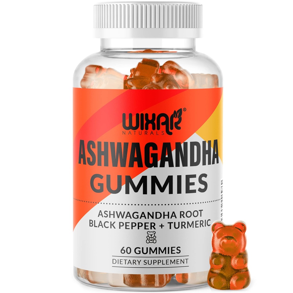 Ashwagandha Gummies με Turmeric και Black Pepper Extract - φυτικό συμπλήρωμα Gummy - 60 Gummies