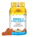 Χώρα Ζωή Ωμέγα-3 Gummies μέλι – Καρδιαγγειακή & Εγκεφαλική Υγεία Υποστήριξη – Μη ΓΤΟ, Πιστοποιημένα Χωρίς Γλουτένη – Φυσικά ζαχαρωμένα – 60 Gummies
