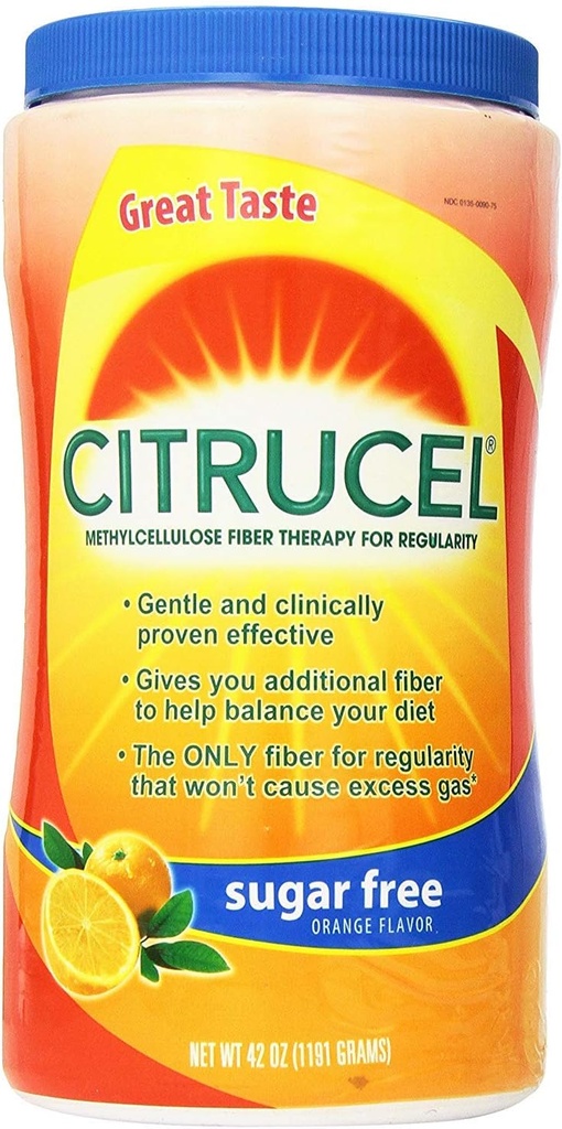 Citrucel Methylcellulose Fiber Therapy for Regularity with SmartFiber Sugar Free/Orange Flavor 42Oz (1191g), Συσκευασία των 2