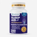 WELMATE - Nighttime Sleep Aid - Ηλεκτρική Δοξυλαμίνη 25 mg - για Ενήλικες & Παιδιά 12+ - 200 δισκία