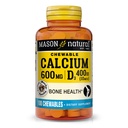 MASON ΦΥΣΙΚΟ Ασβέστιο 600 mg με Βιταμίνη D3, 100 Ημέρα προσφοράς, Υποστηρίζει υγιή οστά & Κανονική λειτουργία μυών, καφέ Μόκα Γεύση, 100 Μασώμενα