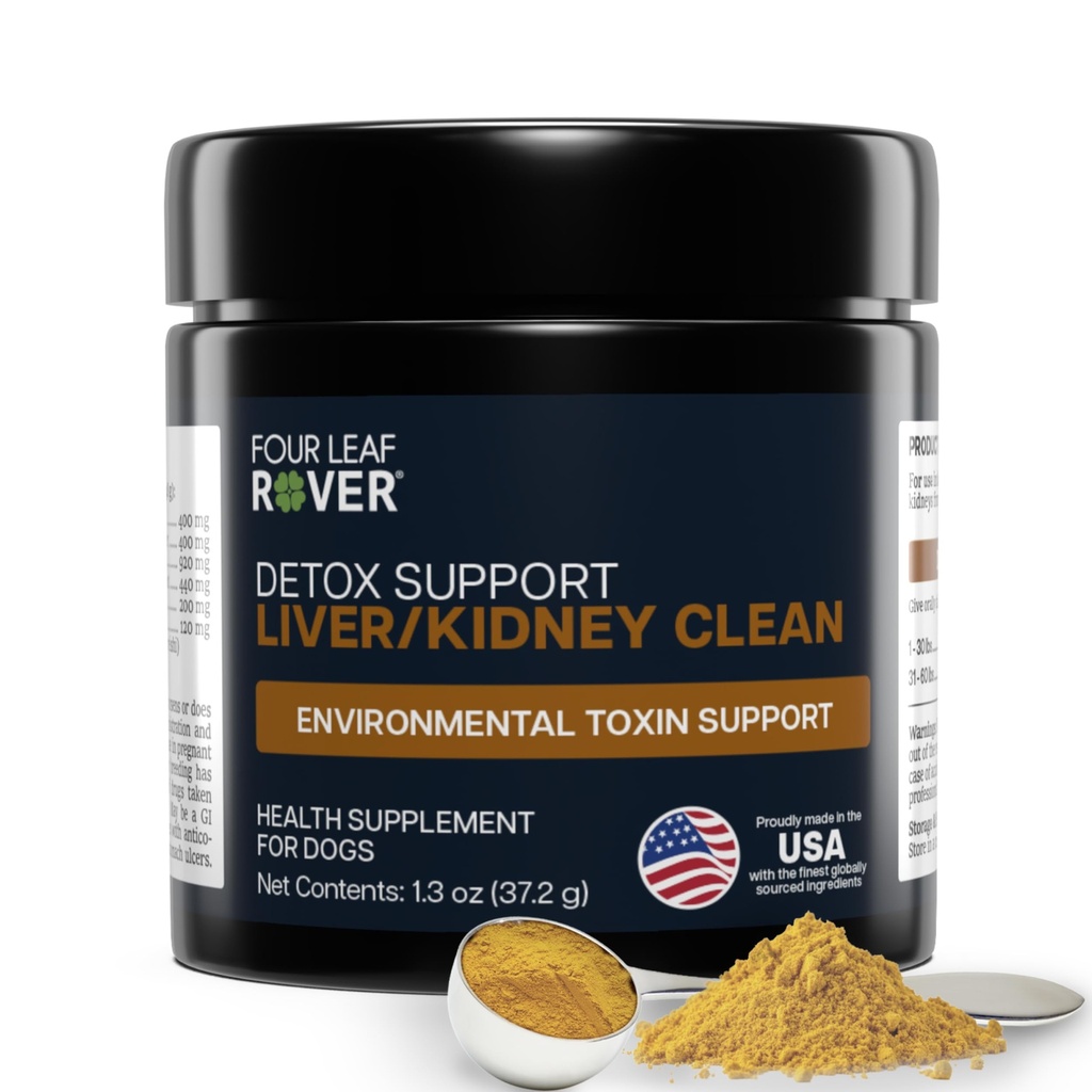 Four Leaf Rover Dog Liver Support - με Βιολογικό Γαϊδουράγκαθο Γάλα & Μανιτάρια - με Παιδική Υποστήριξη - Detox & Cleanse - Veterinian Formulated