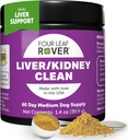 Four Leaf Rover Dog Liver Support - with Organic Milk Thistle & Mushrooms - with Kidney Support - Detox & Cleanse - Veterinarian Formulated