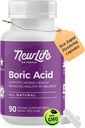 NewLife Naturals - Ιατρικός Βαθμός Βορικού Οξέως Κολπικές Υποθεσίες - 600mg - 100% Αμιγής Γυναικεία Χάπια Ισορροπίας pH - Μόλυνση Μαστού, BV - 90 Κάψουλες: Κατασκευασμένο στις ΗΠΑ