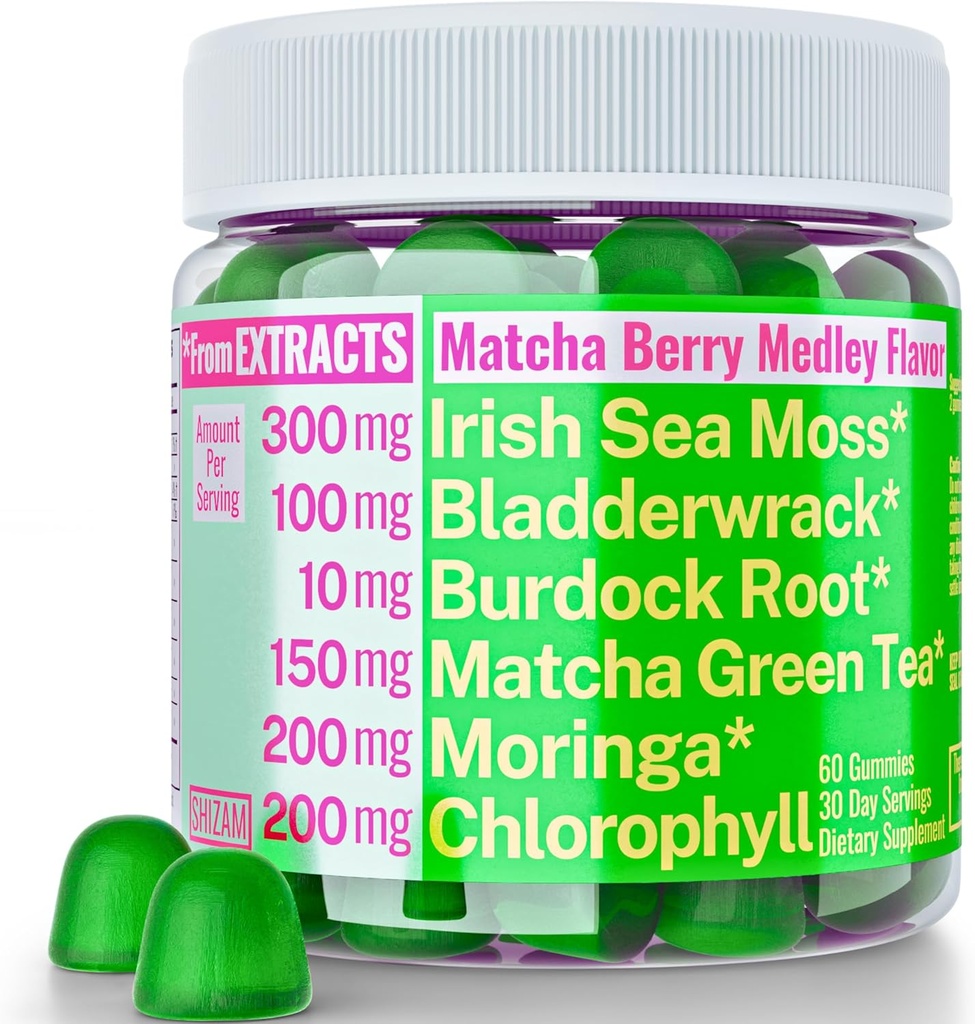 Moringa Irish Sea Moss Chlorophyl EGCg Πράσινο Τσάι Burdock Root Bladderwrack Super Greens Gummies, Κάψουλες σκόνης Χάπια Υγρές σταγόνες Συμπλήρωμα βαφής πετρελαίου Alt, Organic Green Seamoss