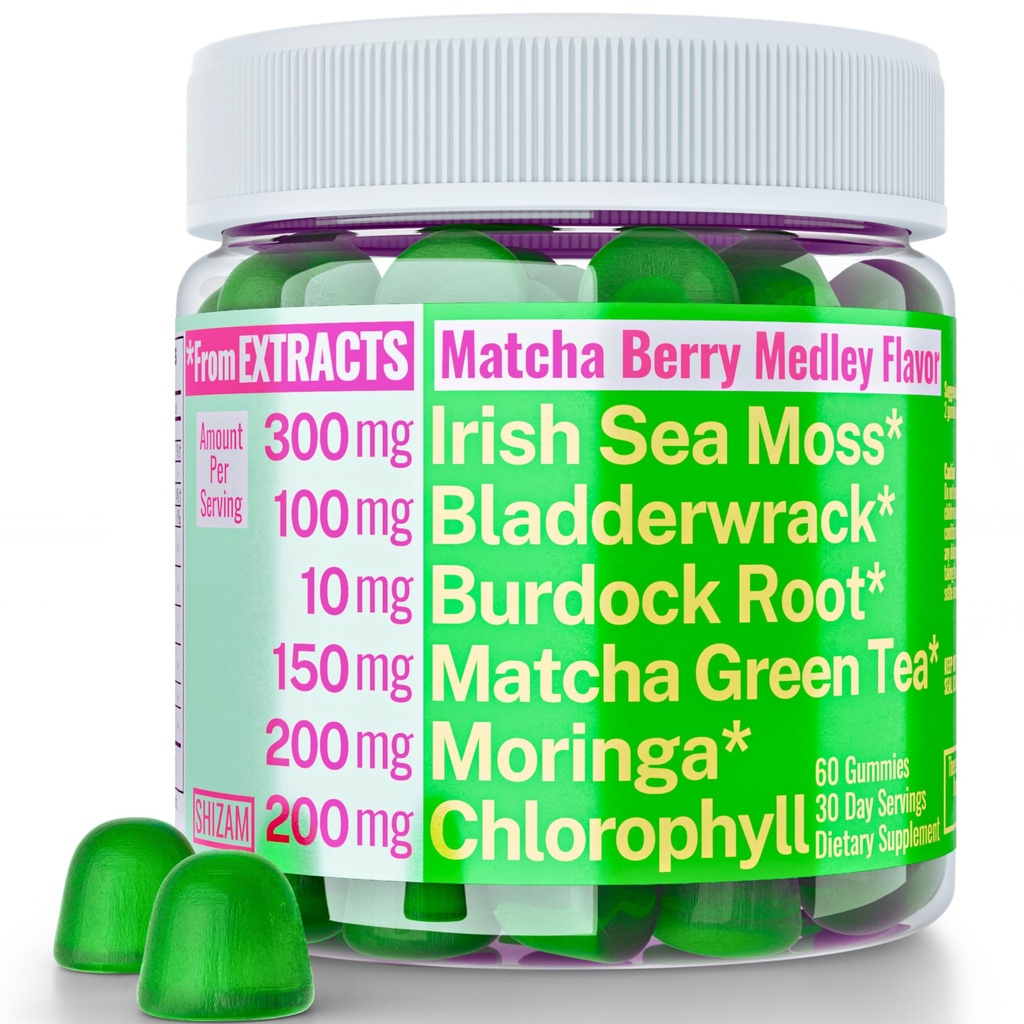 Moringa Irish Sea Moss Chlorophyl EGCg Πράσινο Τσάι Burdock Root Bladderwrack Super Greens Gummies, Κάψουλες σκόνης Χάπια Υγρές σταγόνες Συμπλήρωμα βαφής πετρελαίου Alt, Organic Green Seamoss