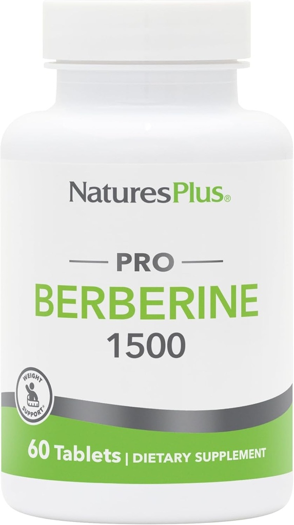 Natures Plus PRO Berberine 1500 mg - 60 Tablets - Supports Healthy Metabolism - Non-GMO, Vegan & Gluten Free - 30 Servings